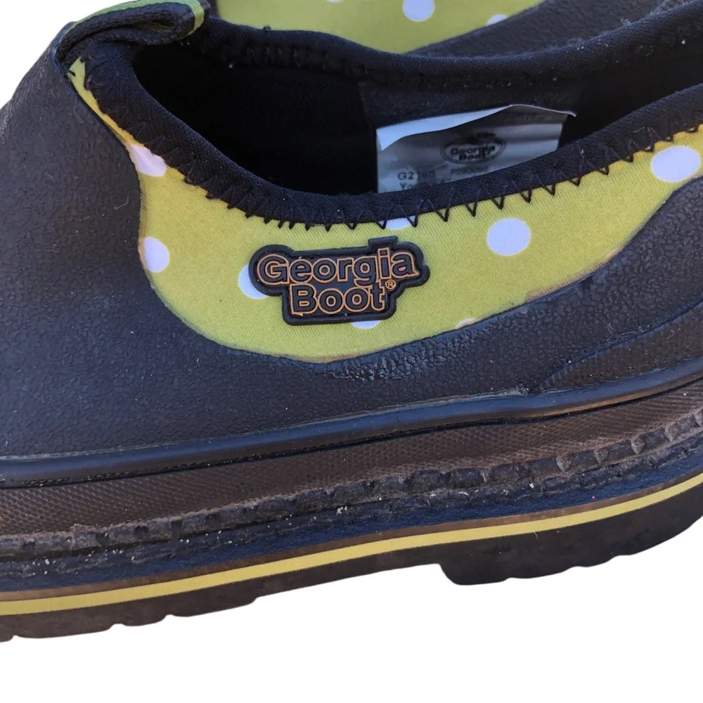 Georgia Boot Kids Black Leather Oxford Slip On Boots Shoes Size 3